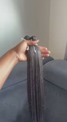 T4/56A Bone Straight Sew-In Bundle – Medium Brown to Soft Ash-Blonde Ombré