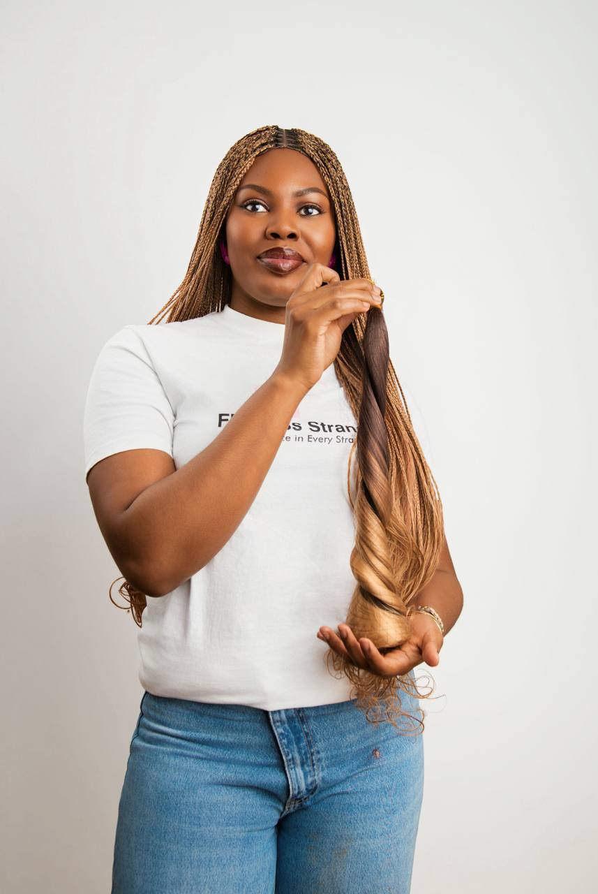 Gorgeous model with curly hair extensions