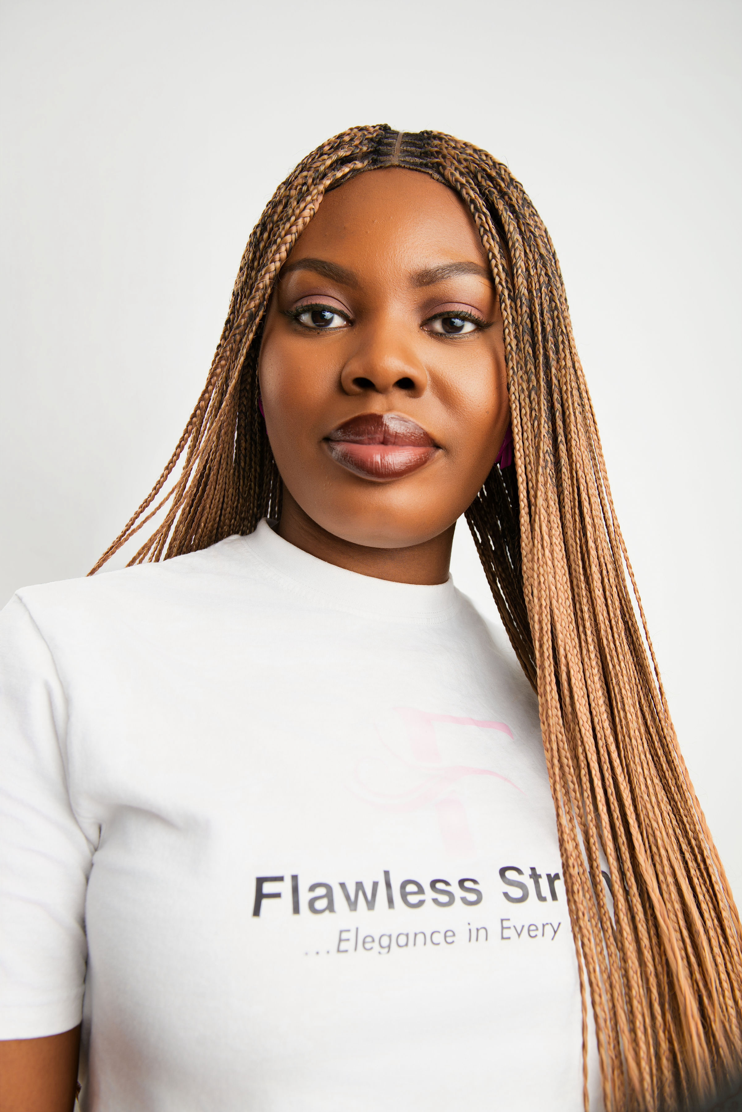 Beautiful model with luxury straight hair wig